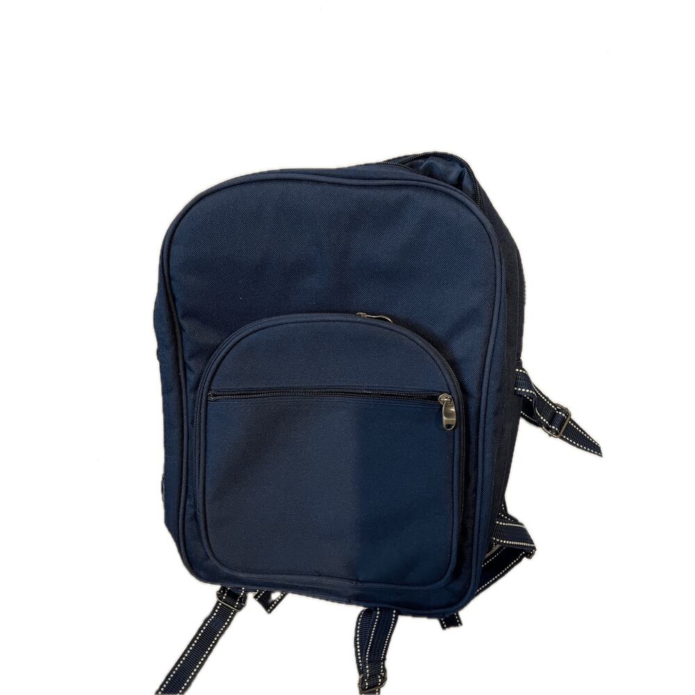 Blue Canvas Polyester Computer Travel Backpack